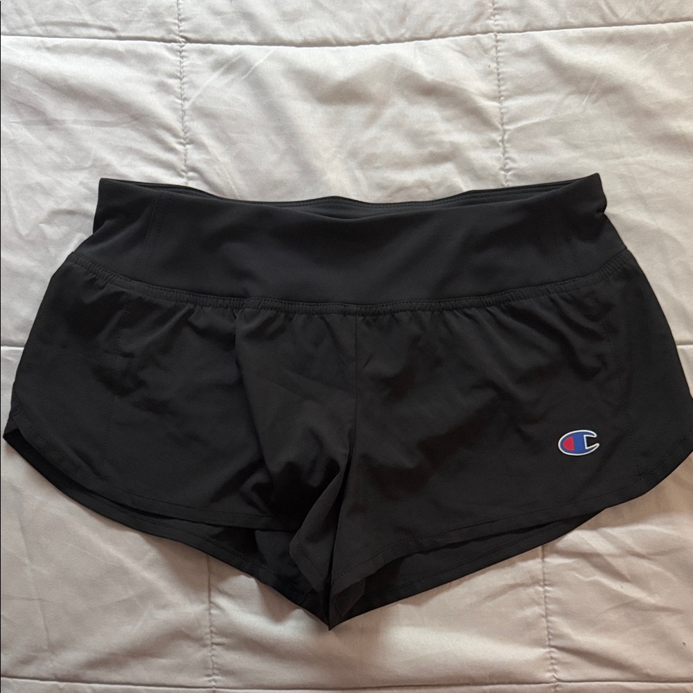 Champion Black Women's Athletic Shorts with Logo